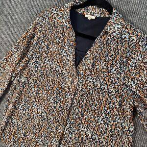 Jodifl Womens M Abstract Print Blouse Boho Chic 3/4‎ Sleeve Top Fall Multicolor